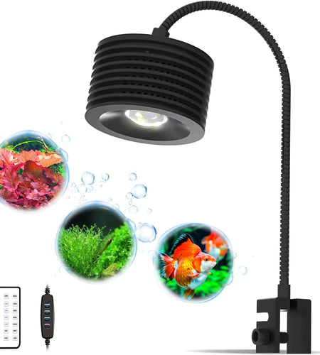 LED Aquarium Light, Planted Tank Light 4 Channels Remote Control 6500K Aquarium LED Light for Freshwater Fish Tank Refugium with Gooseneck (F20 18W Freshwater)